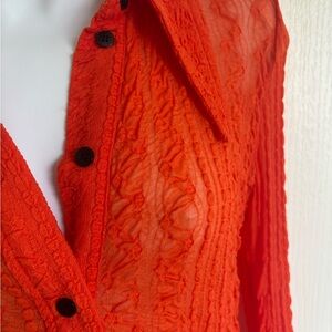 Ganni Bold Orange Knit Top